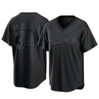 Los Angeles Dodgers #34 Fernando Valenzuela Player Black CONTON Pitch Fashion T-shirt Stitched Jerseys