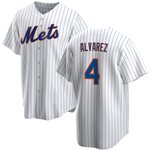 New York Mets #4 Francisco ¨¢lvarez White CONTON Cool Base Stitched Jersey