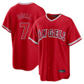 Los Angeles Angels #7 Jo Adell Player Red CONTON Home Game Stitched Jerseys