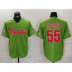 Philadelphia Phillies #55 Ranger Suarez Green CONTON With Patch Stitched Cool Base Jersey