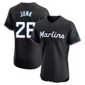 Miami Marlins #26 Janson Junk Player Black CONTON Vapor Home Limited Elite Stitched Jerseys