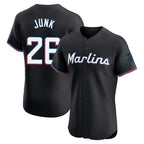 Miami Marlins #26 Janson Junk Player Black CONTON Vapor Home Limited Elite Stitched Jerseys
