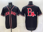 Boston Red Sox Team Big Logo 2026 Fashion Replica Black CONTON Out Stitched Jersey