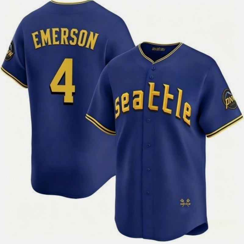 Seattle Mariners #4 Colt Emerson Royal CONTON 2025 Cool Base Stitched jersey
