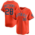 Houston Astros #28 Brice Matthews Orange CONTON 2025 Alternate Limited Stitched Jersey
