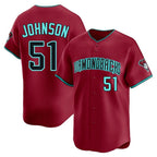 Arizona Diamondbacks #51 Randy Johnson Player Red CONTON Limited Home Game Stitched Jerseys