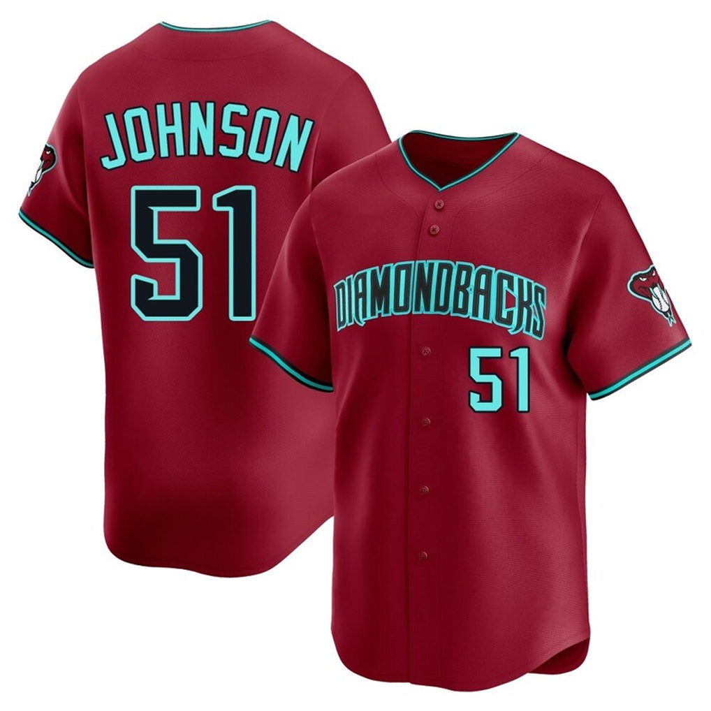 Arizona Diamondbacks #51 Randy Johnson Player Red CONTON Limited Home Game Stitched Jerseys
