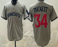 Minnesota Twins #34 Kirby Puckett Grey CONTON Cool Base Stitched Jersey