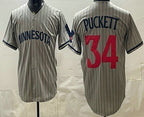 Minnesota Twins #34 Kirby Puckett Grey CONTON Cool Base Stitched Jersey