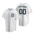 Custom Detroit Tigers White CONTON Stitched Cool Base Home Jersey