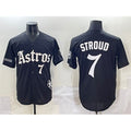 Houston Astros #7 C.J. Stroud Black CONTON Gothic 'Houston Born Barrio Raised' Limited Stitched Jersey