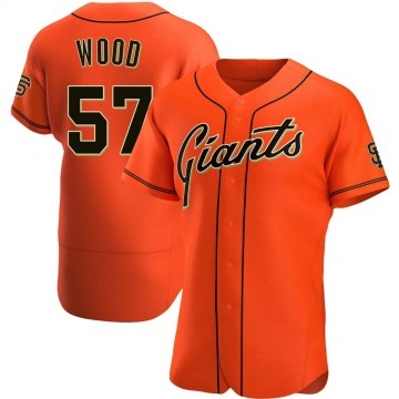 San Francisco Giants #57 Alex Wood Orange CONTON Flex Base Jersey