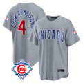 Chicago Cubs #4 Pete Crow-Armstrong Player Gray CONTON 150th Anniversary Home Game Stitched Jerseys