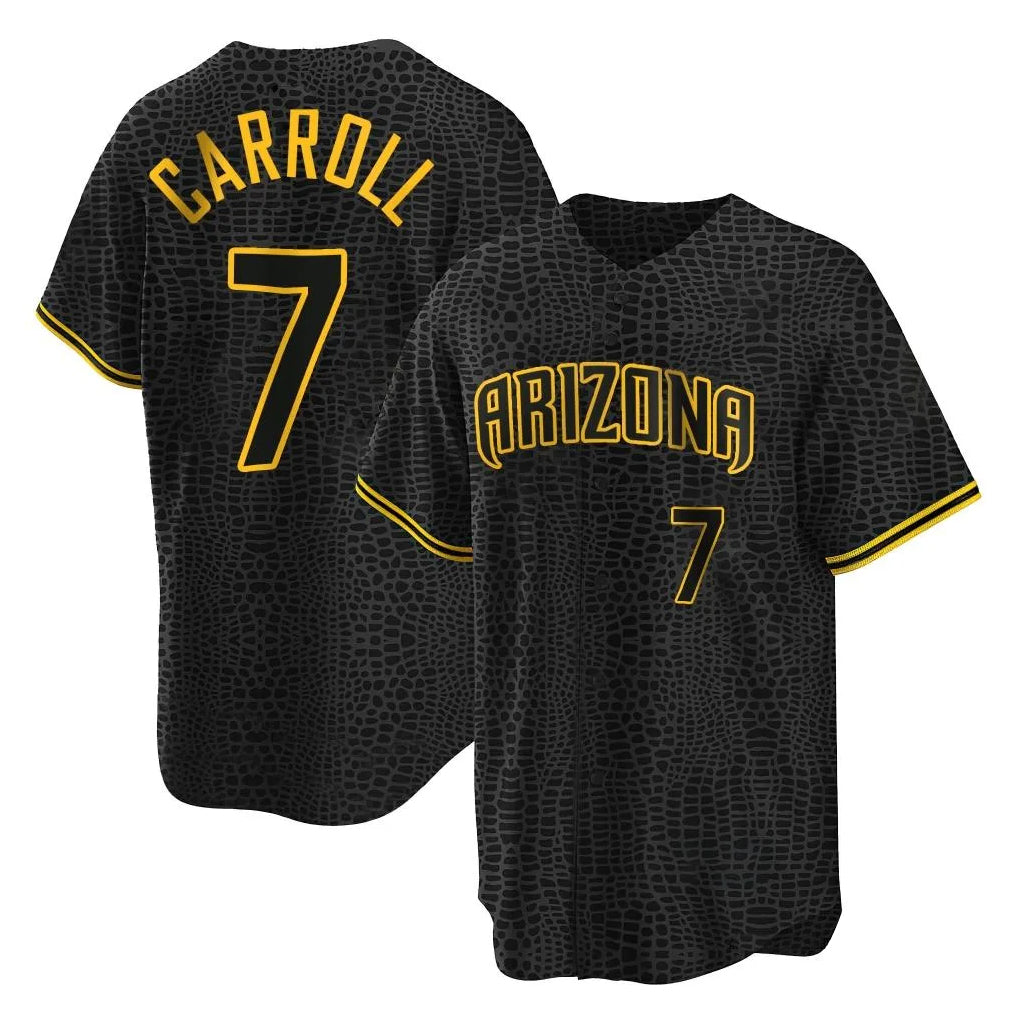 Arizona Diamondbacks #7 Corbin Carroll Player Black CONTON Snake Skin City Home Game Stitched Jerseys