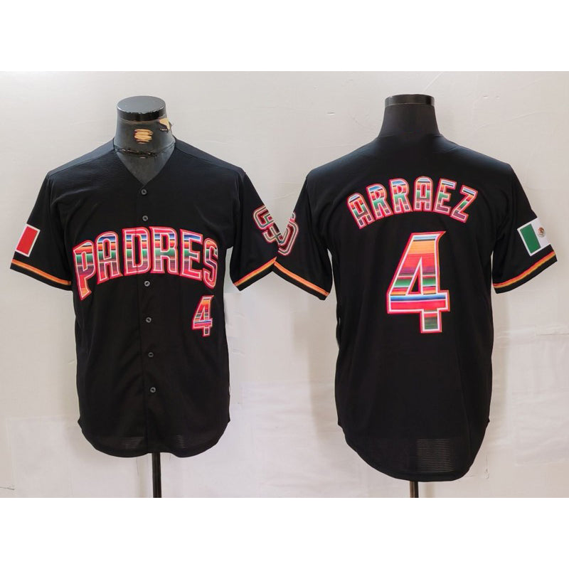San Diego Padres #4 Luis Arraez Black CONTON Mexico Cool Base Stitched Jersey