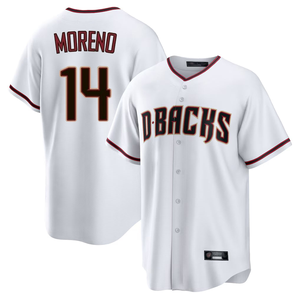 Arizona Diamondbacks #14 Gabriel Moreno Player White CONTON Home Game Stitched Jerseys