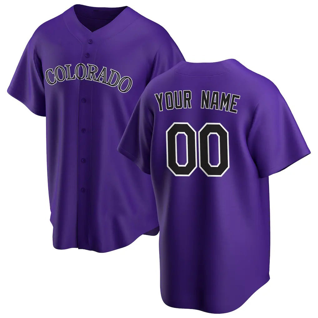 Custom Colorado Rockies Purple CONTON Alternate Replica Jersey