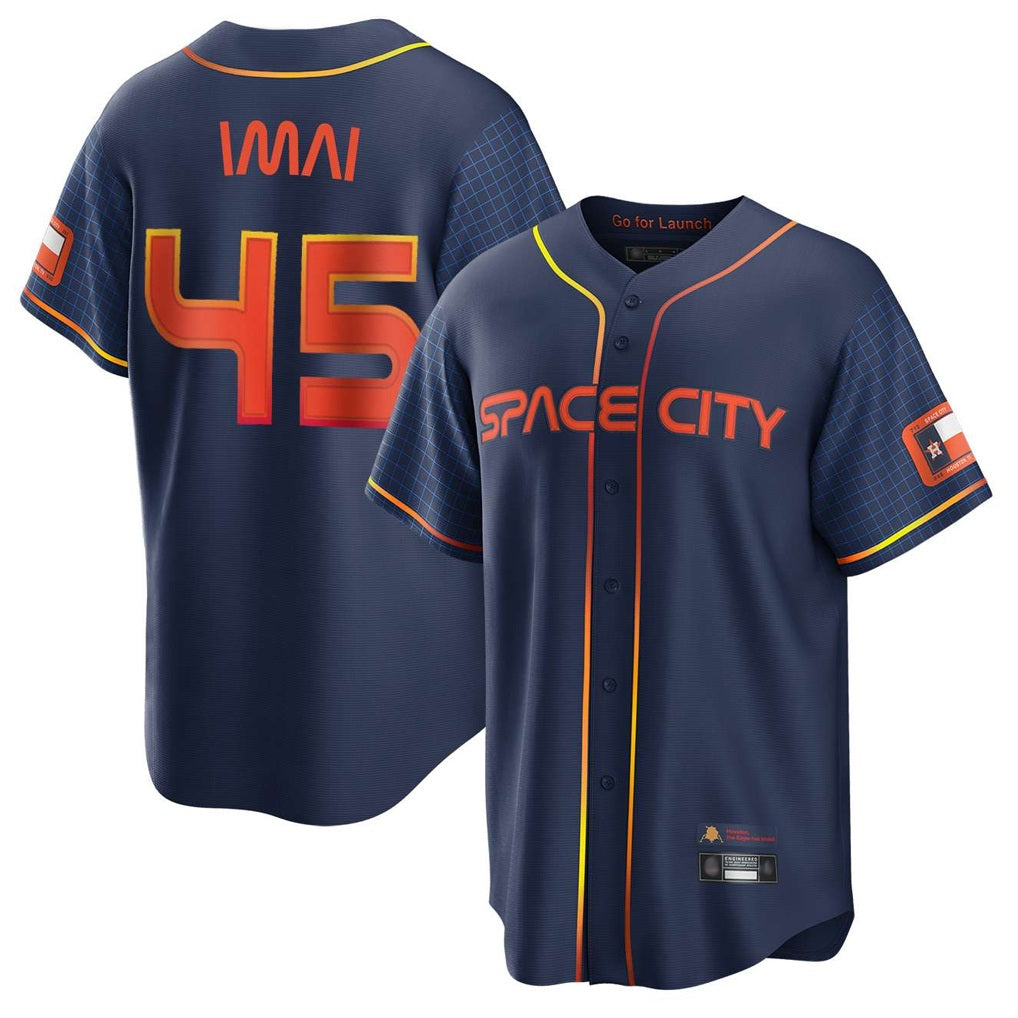 Houston Astros #45 Tatsuya Imai Player Navy CONTON City Connect Home Game Stitched Jerseys