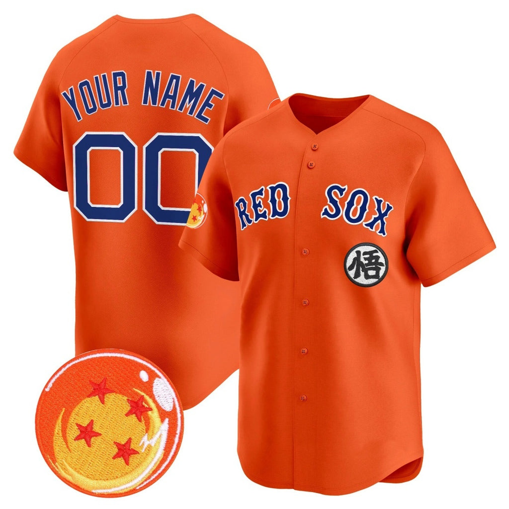 Custom Boston Red Sox x Dragon Ball Orange CONTON Vapor Premier Limited Jersey - All Stitched