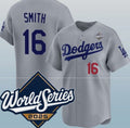 Los Angeles Dodgers #16 Will Smith Gray CONTON 2025 World Series Limited Stitched Jersey