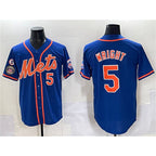 New York Mets #5 David Wright Blue CONTON With Patch Cool Base Stitched Jersey