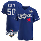 Los Angeles Dodgers #50 Mookie Betts Player Royal CONTON World Series Limited Elite Home Stitched Jerseys