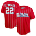Miami Marlins #22 Sandy Alcantara Player Red CONTON City Connect Home Game Stitched Jerseys