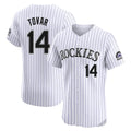 Colorado Rockies #14 Ezequiel Tovar Player White CONTON Limited Elite Home Stitched Jerseys