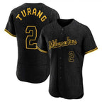 Milwaukee Brewers #2 Brice Turang Player Black CONTON Snake Skin City Home Limited Elite Stitched Jerseys