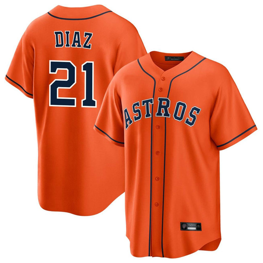 Houston Astros #21 Yainer Diaz Player Orange CONTON Home Game Stitched Jerseys