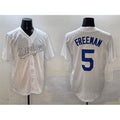 Los Angeles Dodgers #5 Freddie Freeman White CONTON Fashion Cool Base Stitched Jersey