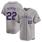 Colorado Rockies #22 Mickey Moniak Player Gray CONTON Limited Home Stitched Jerseys