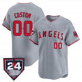 Custom Los Angeles Angels 2024 Spring Training Patch Vapor Premier Limited Jersey ¨C Gray CONTON