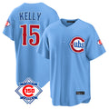 Chicago Cubs #15 Carson Kelly Player Light Blue CONTON 150th Anniversary Home Game Stitched Jerseys