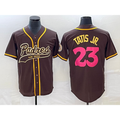 San Diego Padres #23 Fernando Tatis Jr Brown CONTON NEW 2023 City Connect Cool Base Stitched Jersey 2