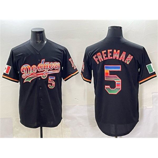 Los Angeles Dodgers #5 Freddie Freeman Black CONTON Mexico Cool Base Stitched Jersey