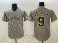 Milwaukee Brewers #9 Bob Uecker Grey CONTON Home Limited Stitched Jersey
