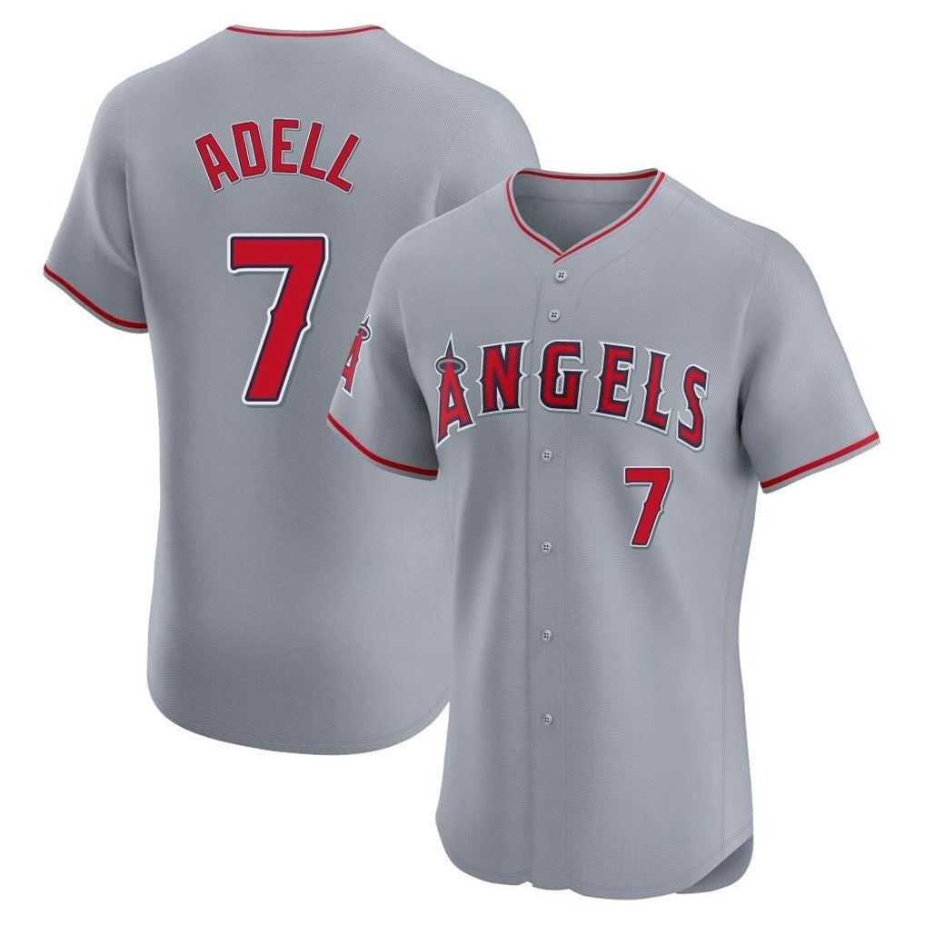 Los Angeles Angels #7 Jo Adell Player Gray CONTON Home Limited Elite Stitched Jerseys