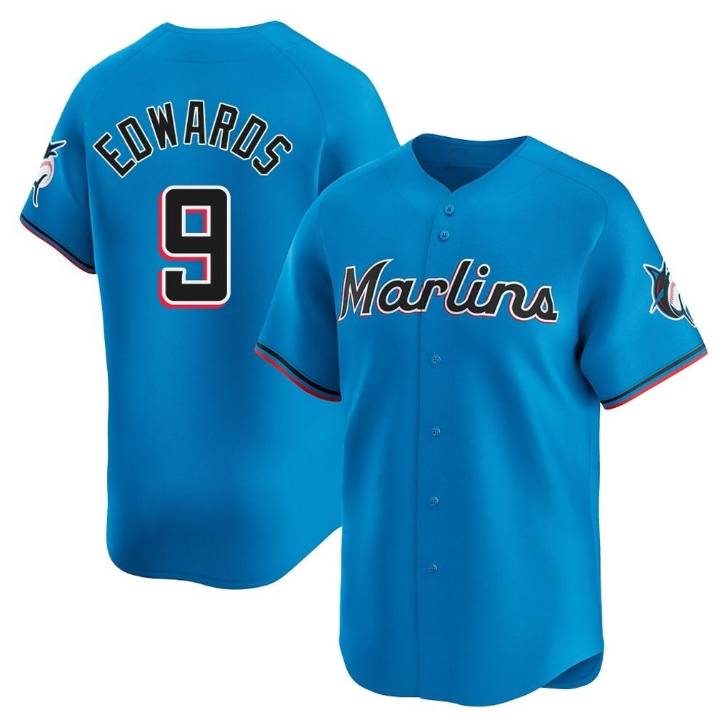 Miami Marlins #9 Xavier Edwards Player Blue CONTON Home Limited Stitched Jerseys