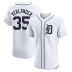Detroit Tigers #35 Justin Verlander Player White CONTON Limited Elite Home Stitched Jerseys