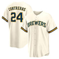 Milwaukee Brewers #24 William Contreras Cream CONTON Home Replica Jersey