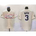 New York Yankees #3 Babe Ruth Cream CONTON Limited Stitched Jersey 2