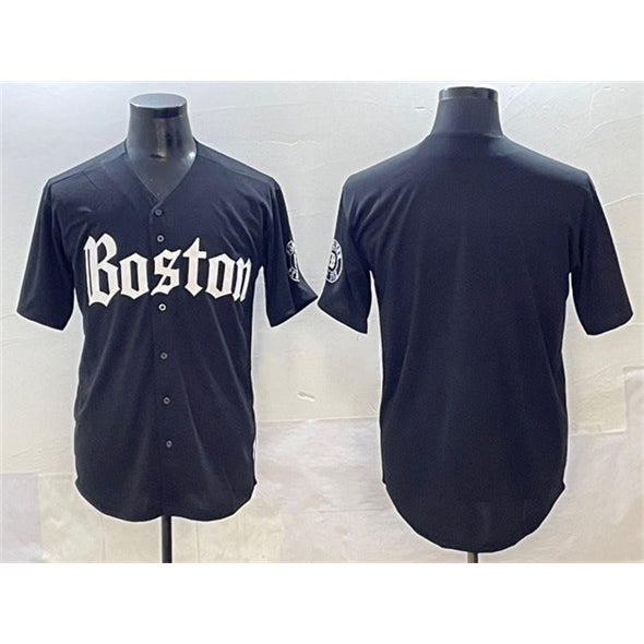 Boston Red Sox Blank Black CONTON Gothic Vapor Limited Stitched Jersey