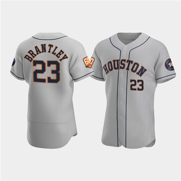 Houston Astros #23 Michael Brantley Gray CONTON 60th Anniversary Flex Base Stitched Jersey