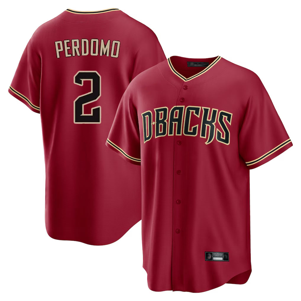 Arizona Diamondbacks #2 Geraldo Perdomo Player Red CONTON Home Game Stitched Jerseys