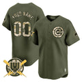 Custom Chicago Cubs Armed Forces Day Vapor Premier Limited Jersey ¨C All Stitched-Green CONTON