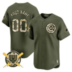Custom Chicago Cubs Armed Forces Day Vapor Premier Limited Jersey ¨C All Stitched-Green CONTON