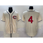 Chicago Cubs #4 Pete Crow-Armstrong Cream CONTON Field of Dreams Cool Base Stitched Jersey