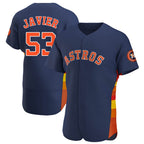 Houston Astros #53 Cristian Javier Player Navy CONTON Home Limited Elite Stitched Jerseys