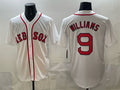 Boston Red Sox #9 Ted Williams White CONTON Cool Base Stitched Jersey